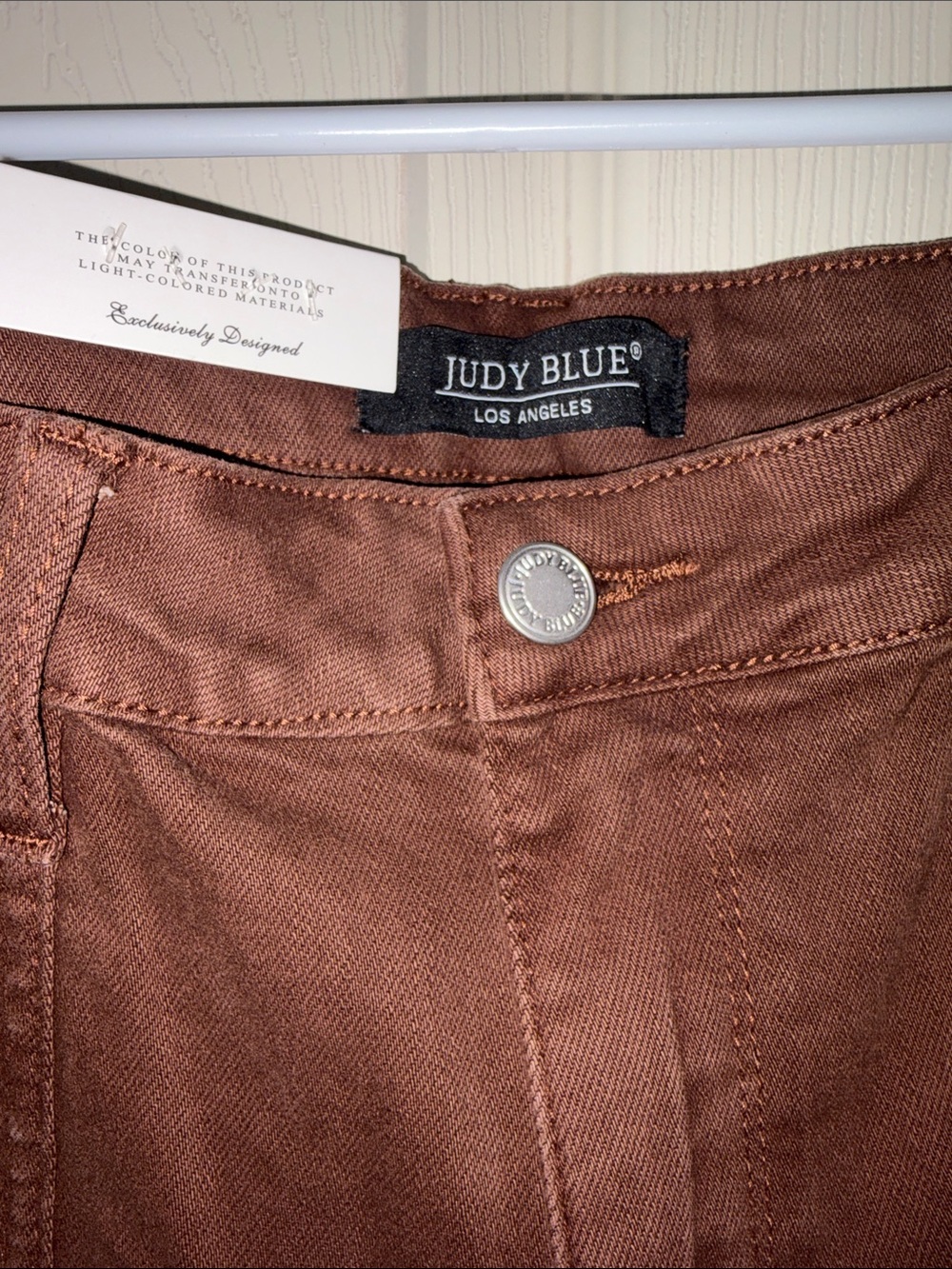Judy Blue Wide Leg Jeans in Rust Brown - Picture 4 of 7